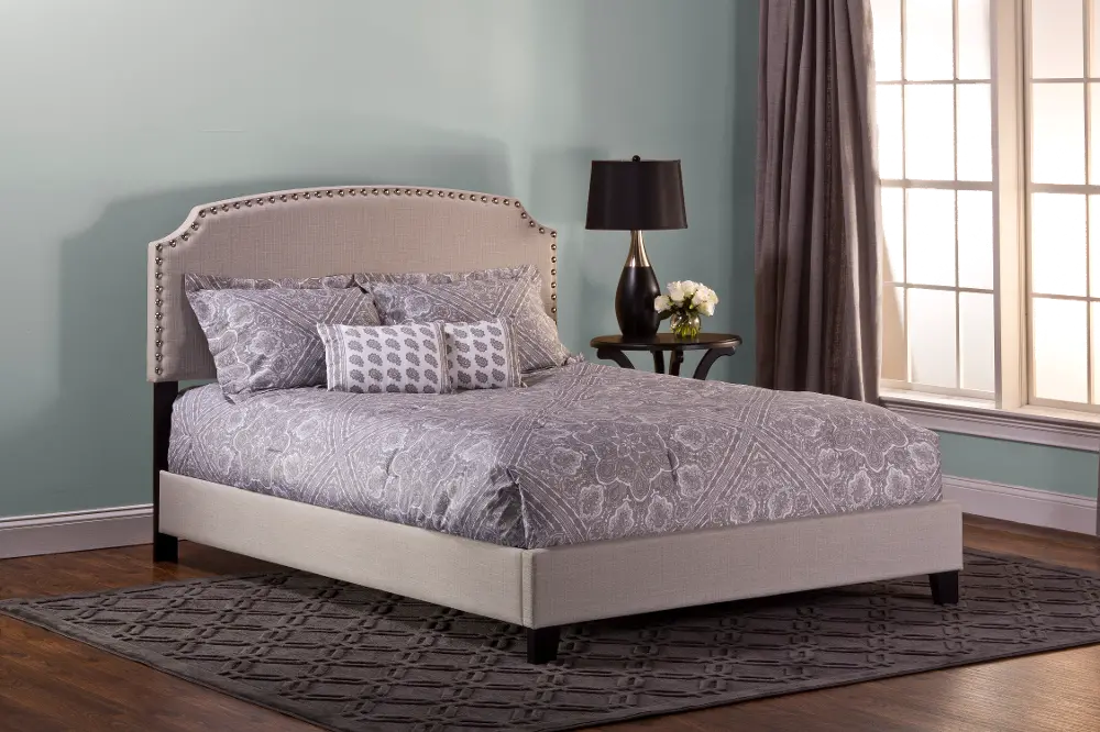 Lani Light Gray Full Upholstered Bed-1