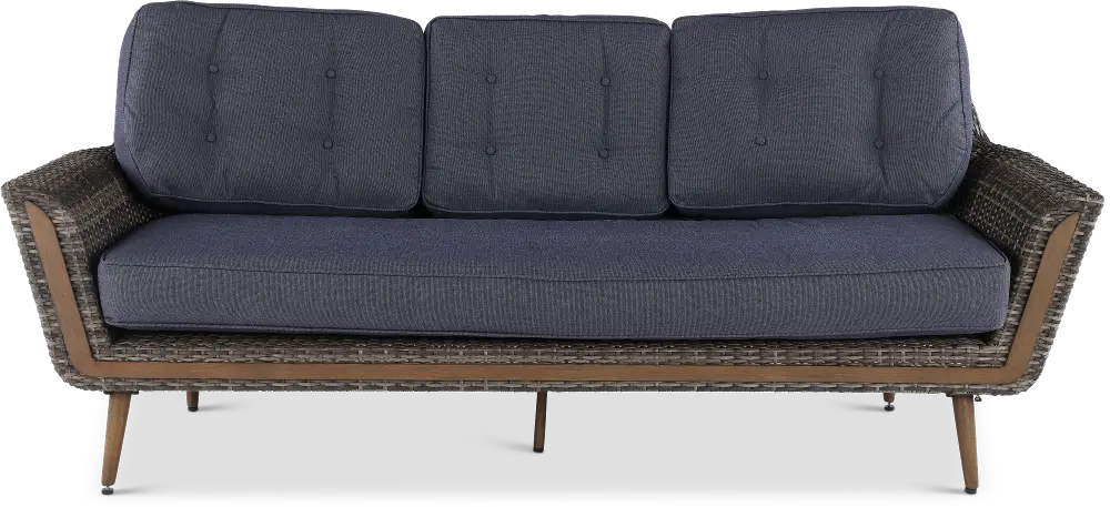 FG-ETNSF Drew & Jonathan Home Eton Navy Linen and Wicker Patio Sofa-1