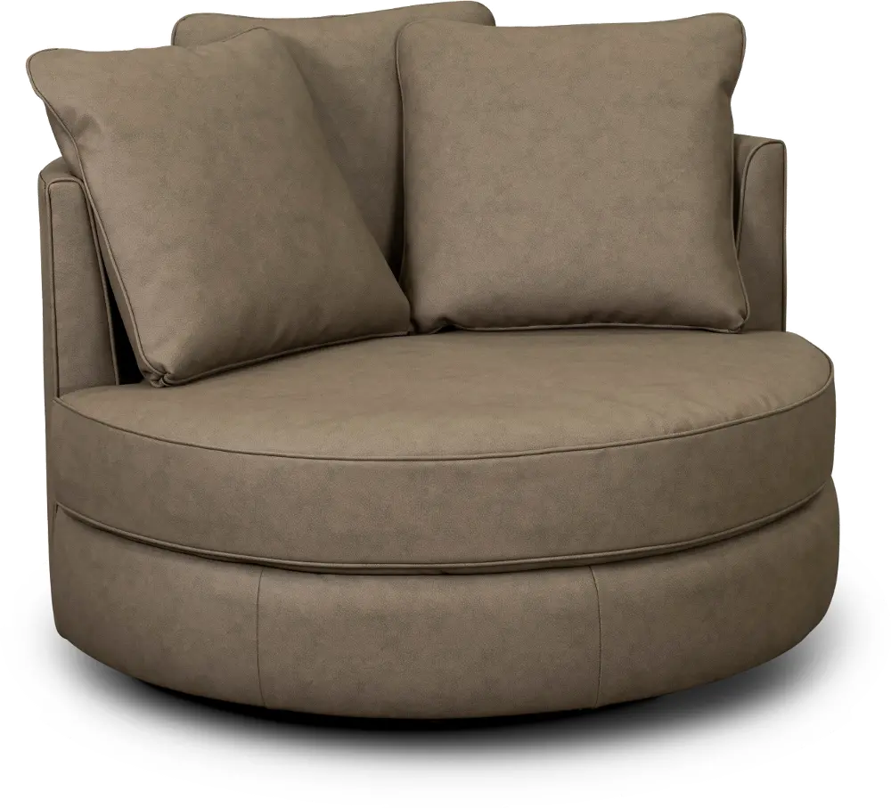 Sutton Taupe Round Swivel Chair-1