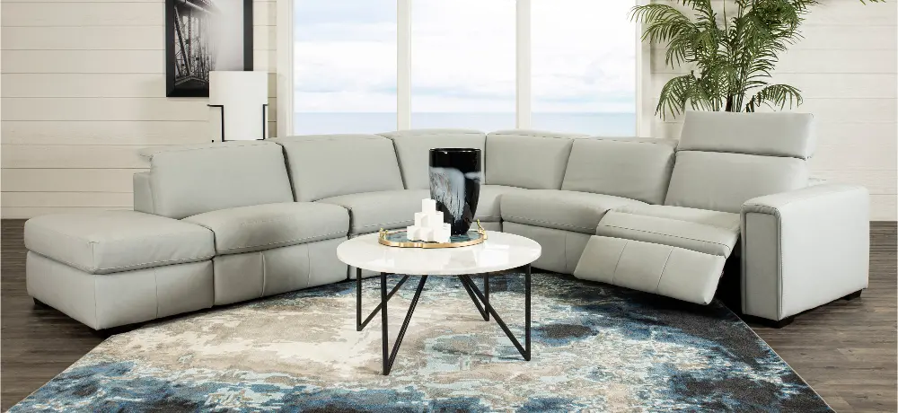 Titan Ash Gray 5 Piece Power Reclining Sectional-2