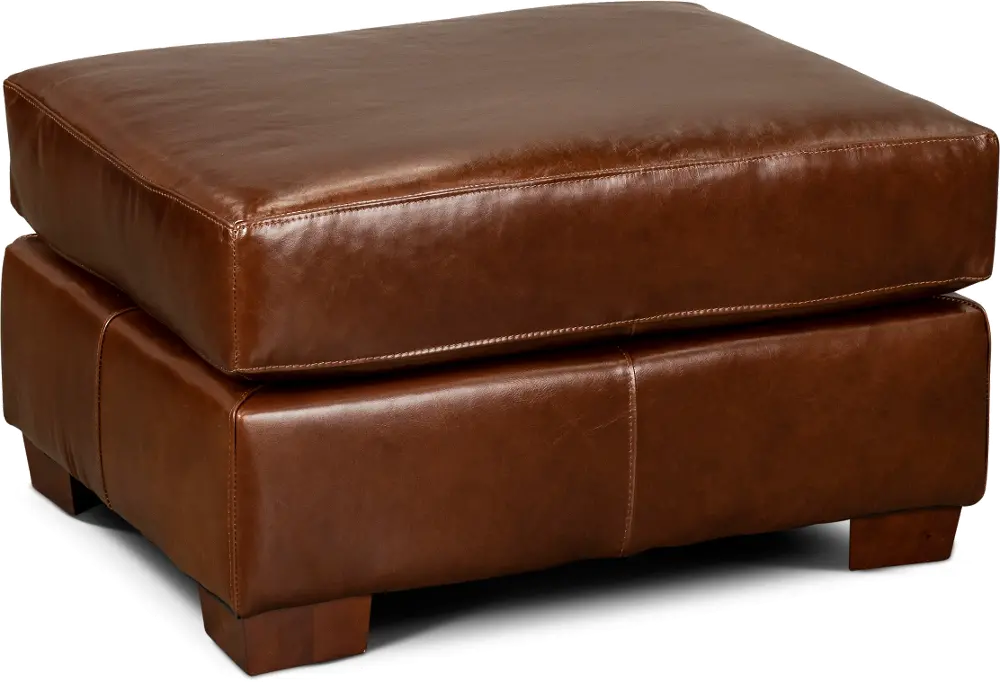 Anejo Brown Leather Ottoman-1