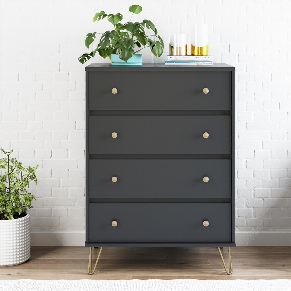 Owen Contemporary Black 4-Drawer Dresser