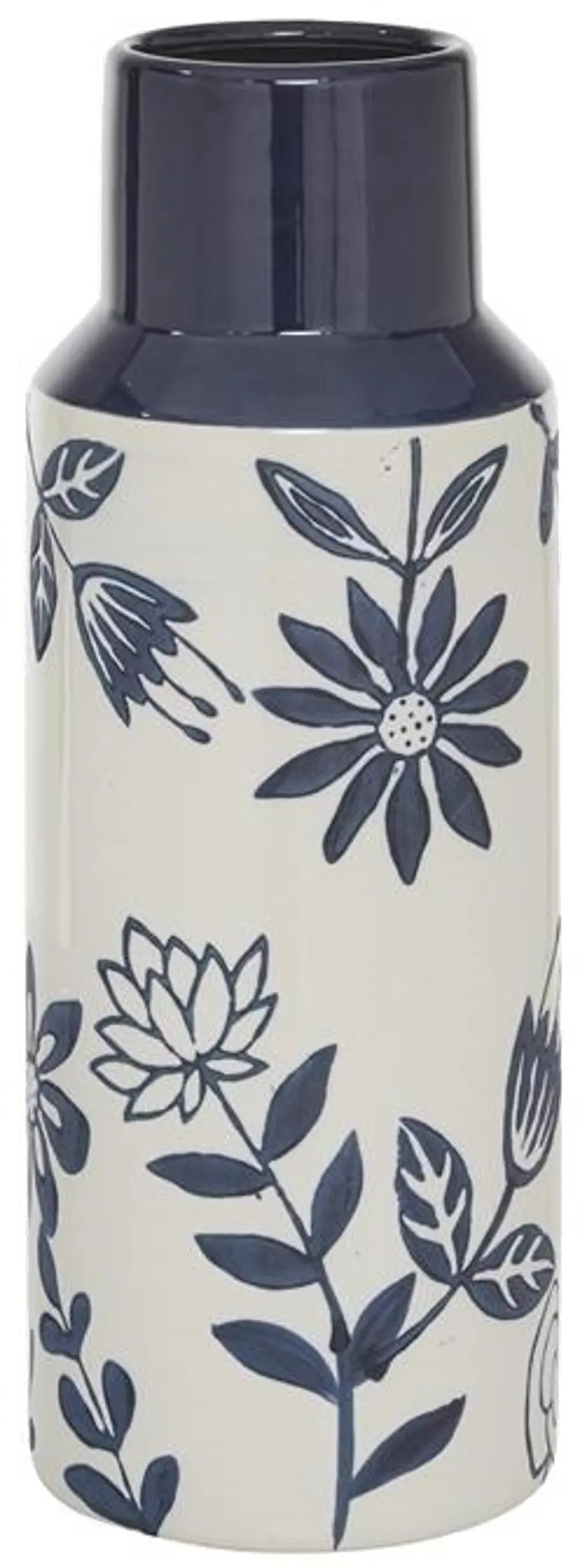 Bluebell 15 Inch Blue and White Ceramic Floral Vase-1