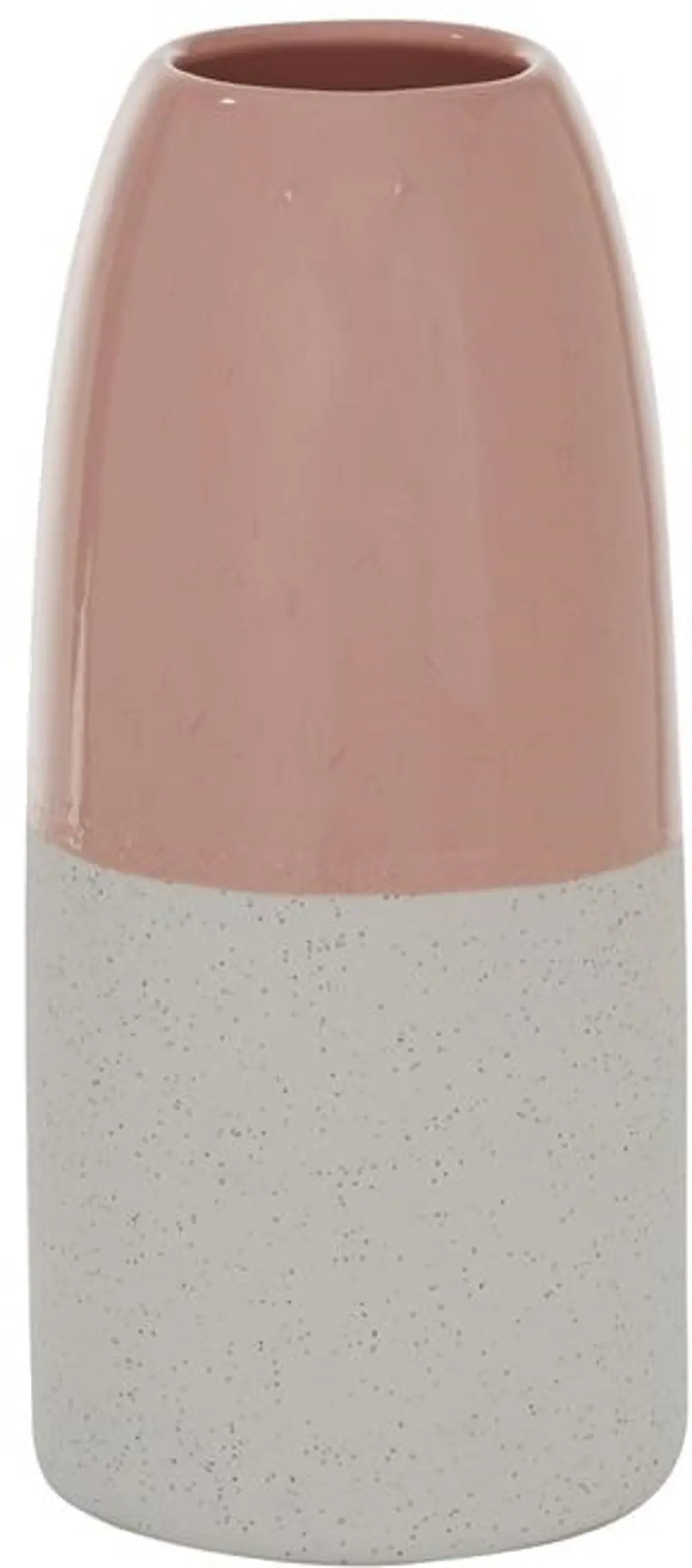 Pink and White Ceramic Vase-1