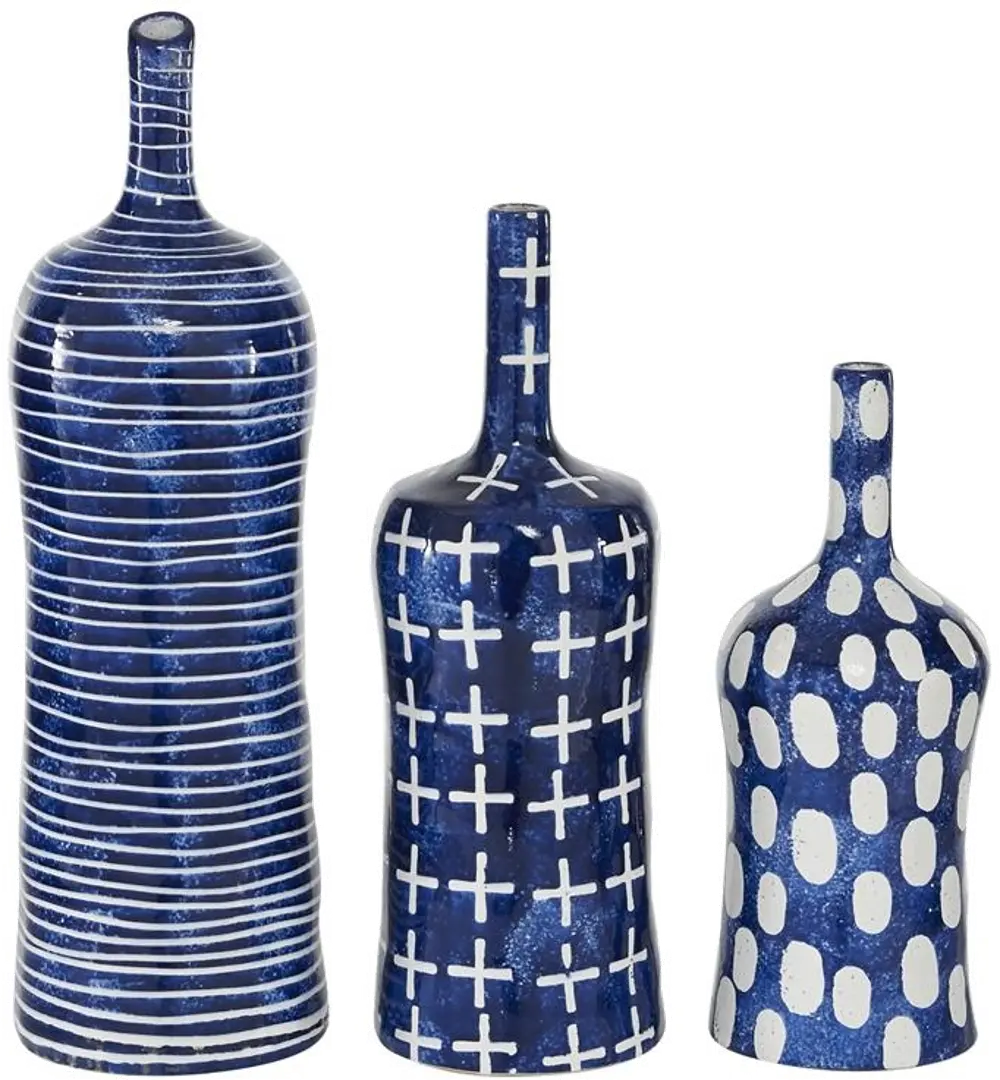 Large Ceramic Blue & White Vase-1