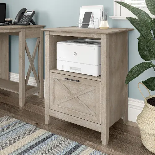  Bush Furniture Key West 2 Drawer Lateral File Cabinet in Washed  Gray, Document Storage for Home Office