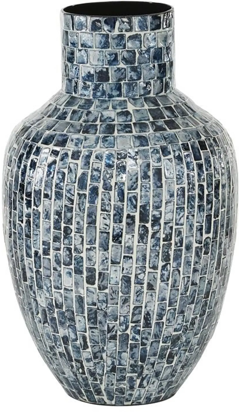 Mother of Pearl Blue Lacquer 15.5 Vase-1