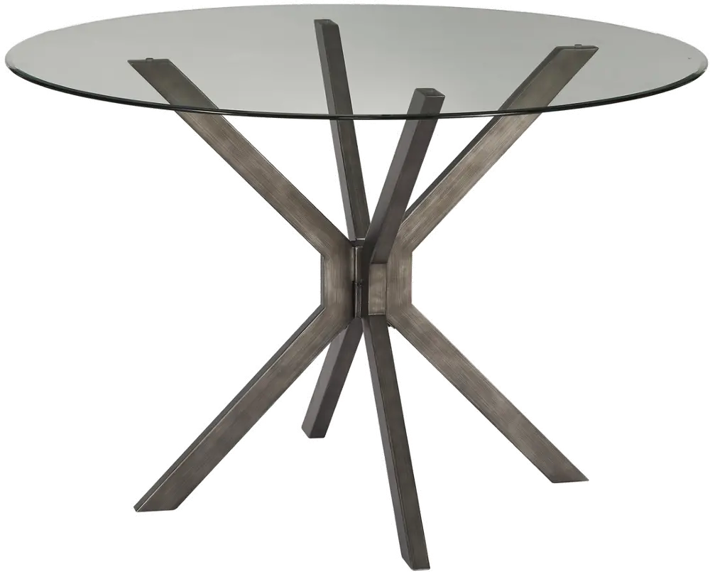 Deen Glass and Metal Round Dining Room Table-1