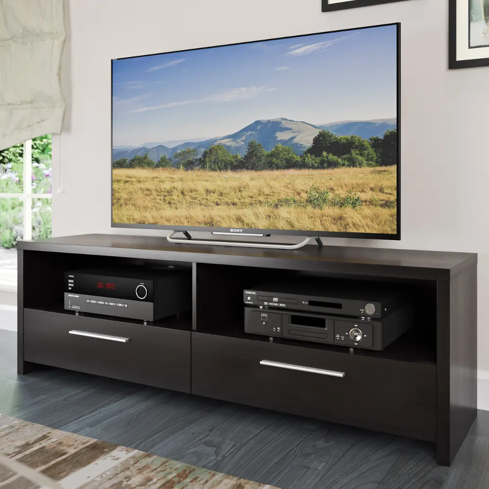 Fernbrook Contemporary 59  Black TV Stand with Drawers-1