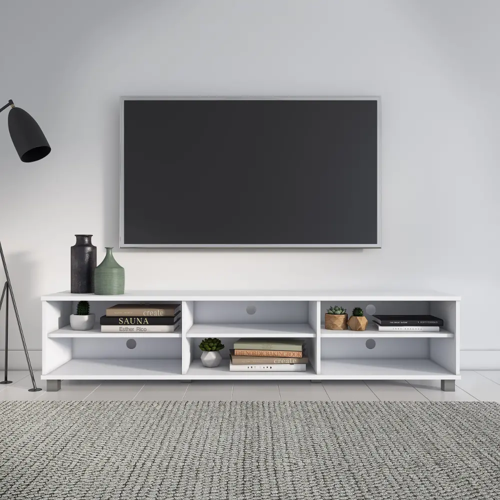 Hollywood Modern 71  White TV Stand-1