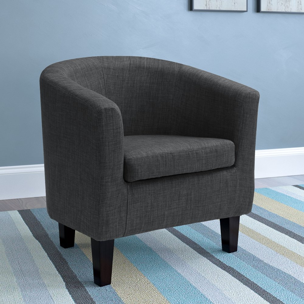 Antonio Contemporary Dark Grey Fabric Tub Chair