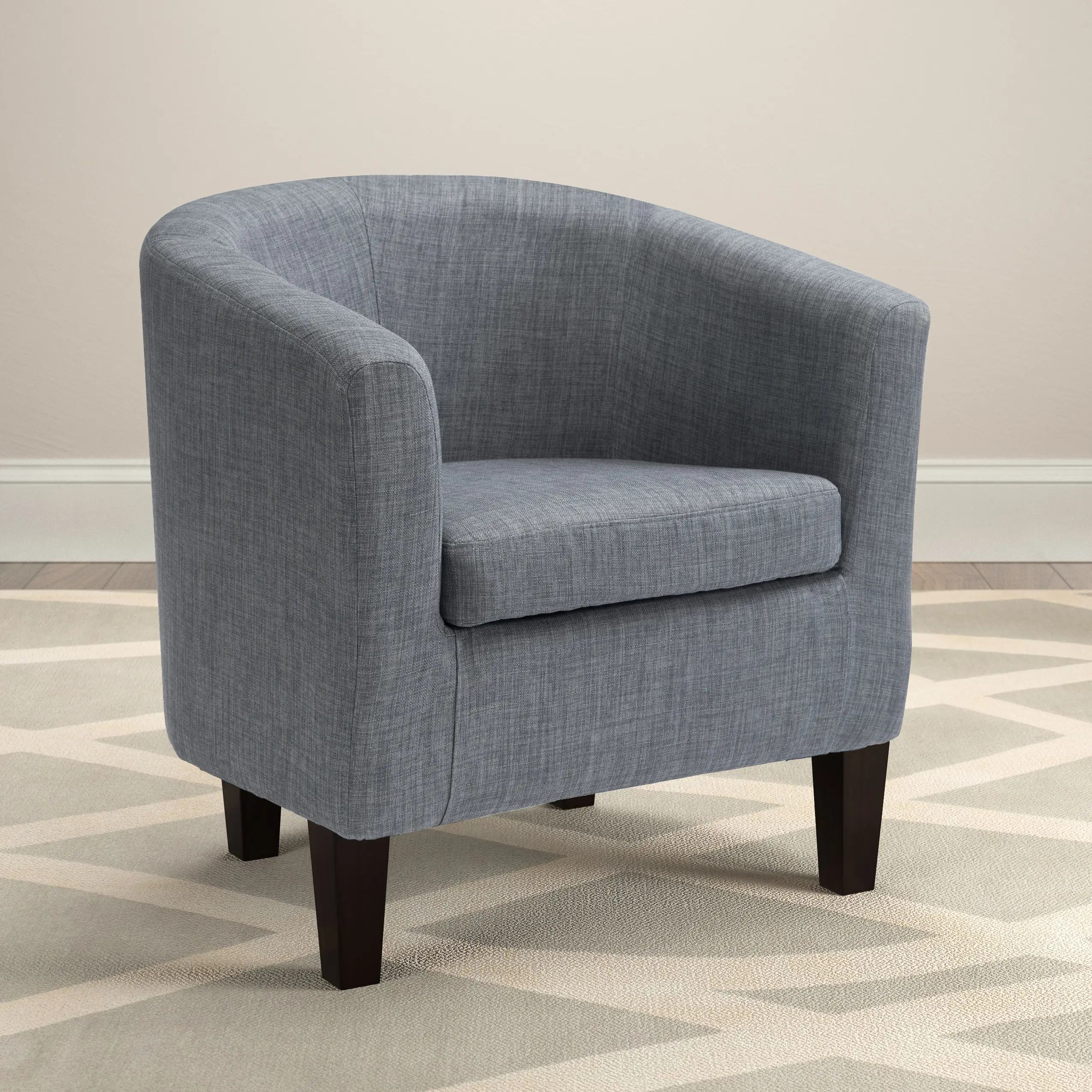 Antonio Contemporary Light Grey Fabric Tub Chair