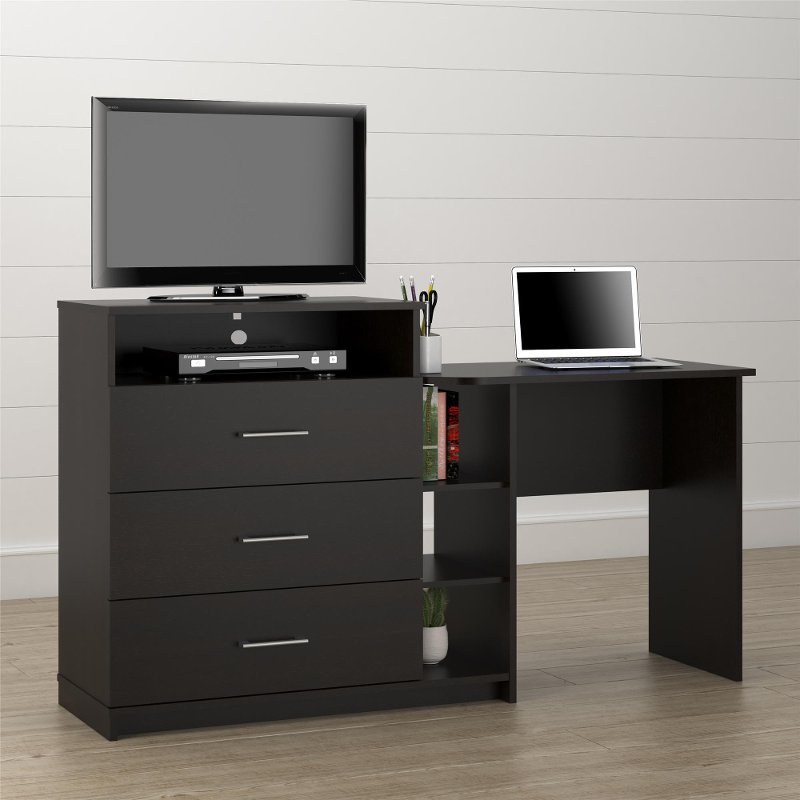Rebel Transitional Espresso 3 In 1, Dresser Desk Combo Furniture