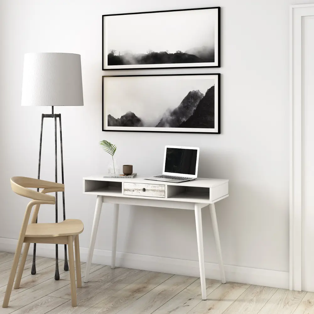 Acerra Contemporary White Entryway Desk-1