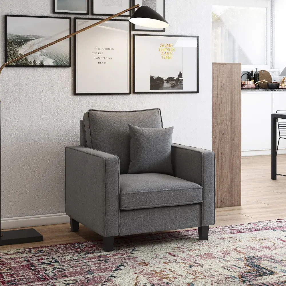 Georgia Contemporary Gray Fabric Accent Chair-1