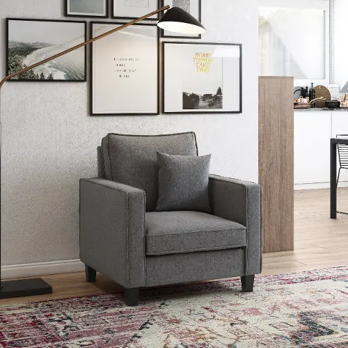 Georgia Contemporary Gray Fabric Accent Chair RC Willey