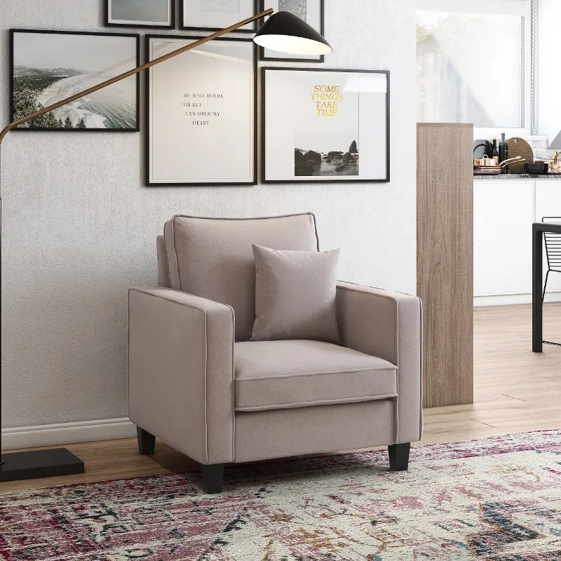 Georgia Contemporary Taupe Fabric Accent Chair | RC Willey