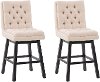 Contemporary Cream and Gold Swivel Counter Height Stool (Set of 2 ...