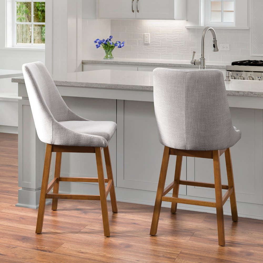 Boston Light Gray Counter Height Stools, Set of 2