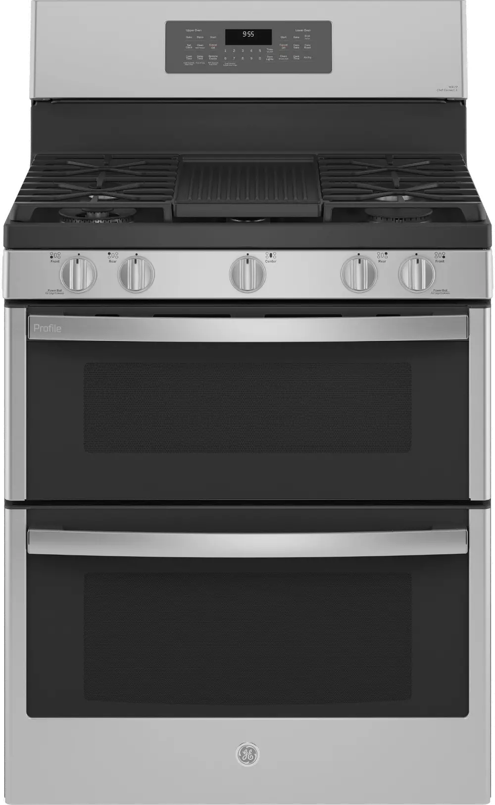 PGB965YPFS GE Profile 6.8 cu ft Double Oven Gas Range - Stainless Steel-1