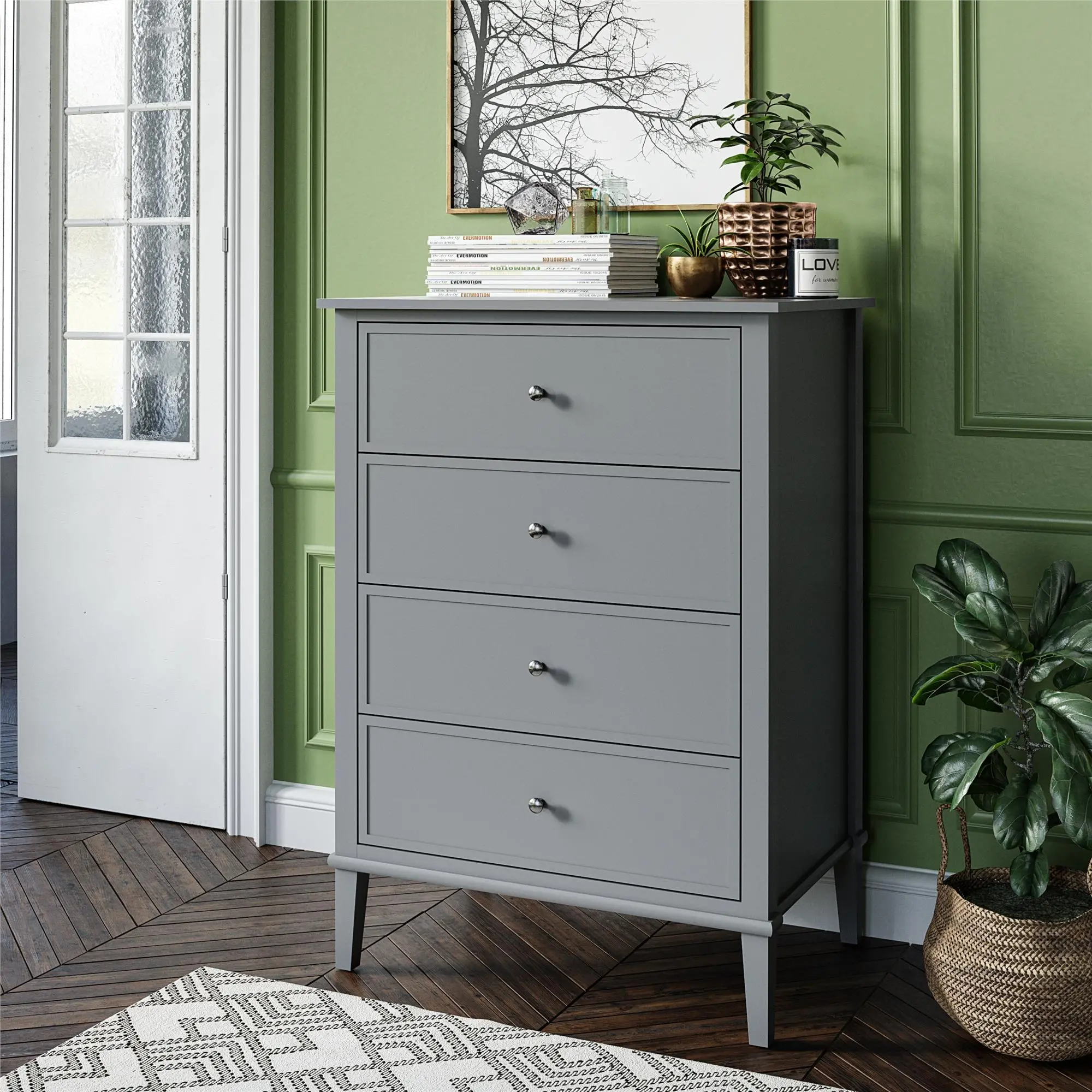Franklin Transitional Gray 4-Drawer Dresser