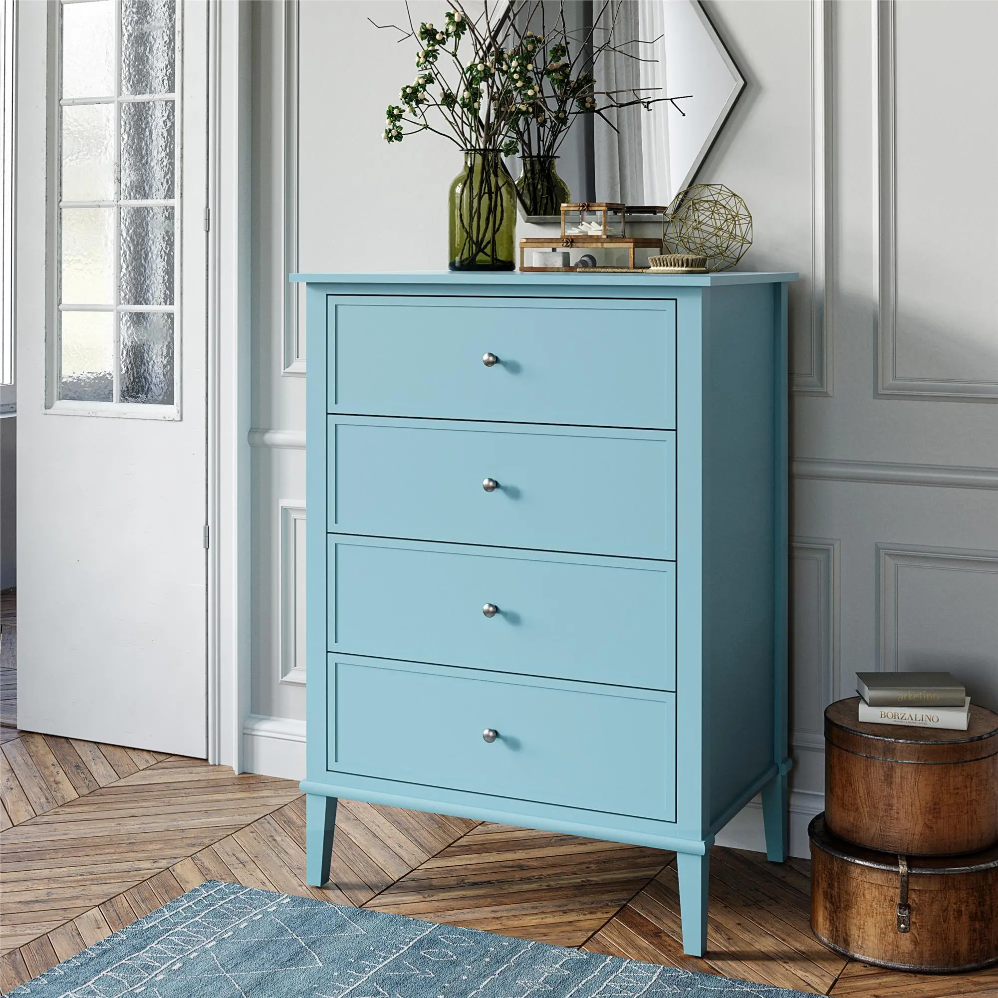 Franklin Transitional Blue 4-Drawer Dresser