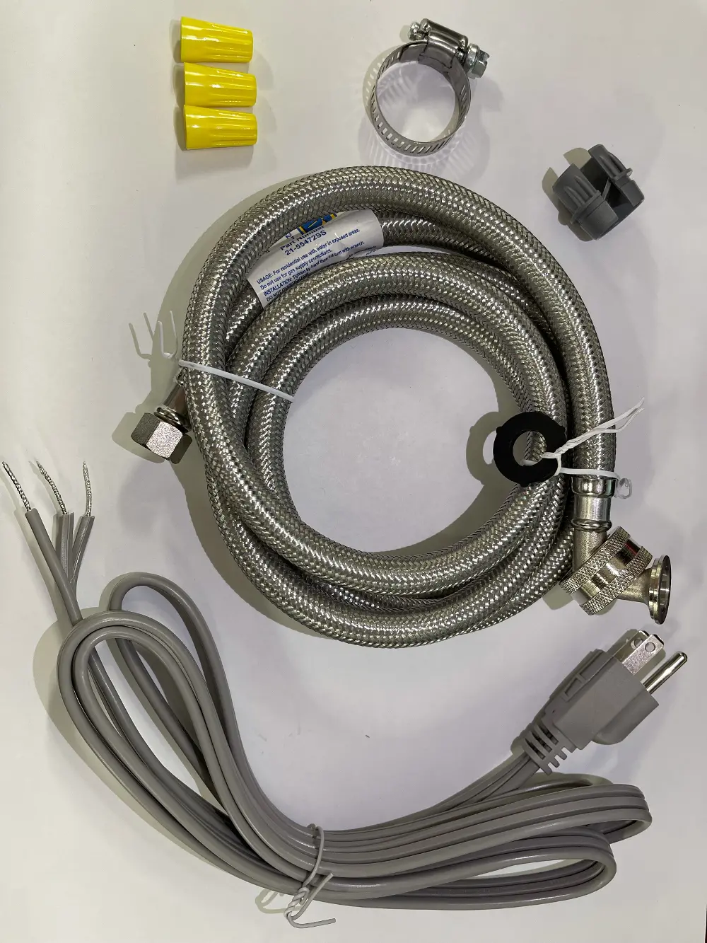 Dishwasher Install Kit with Wire Nuts, Cord Clamp and Hose Clamp-1