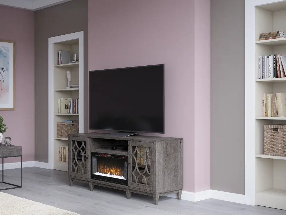 Southport Gray 66  Fireplace TV Stand-1