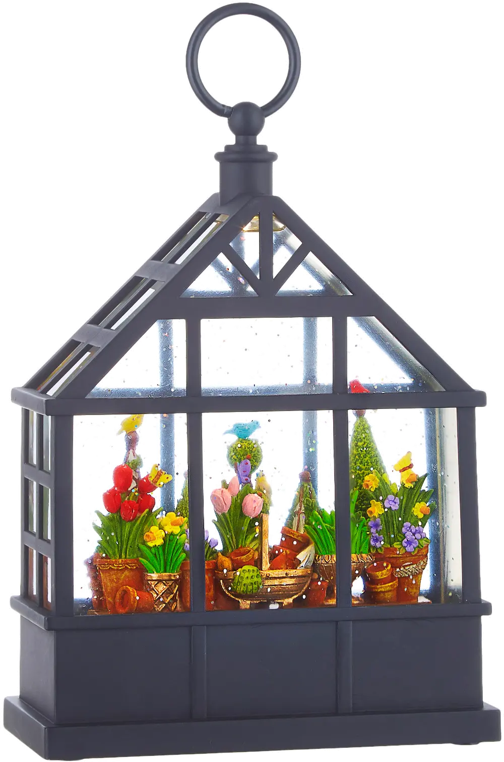 9.5 Inch Potted Flowers Lighted Greenhouse-1