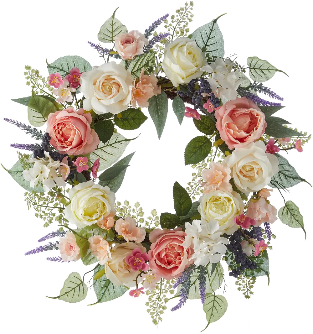 24 Inch Mixed Floral Wreath-1