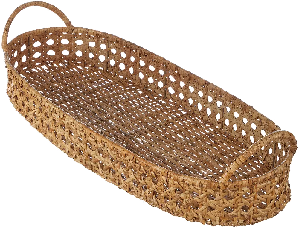 Oval Natural Woven Tray-1