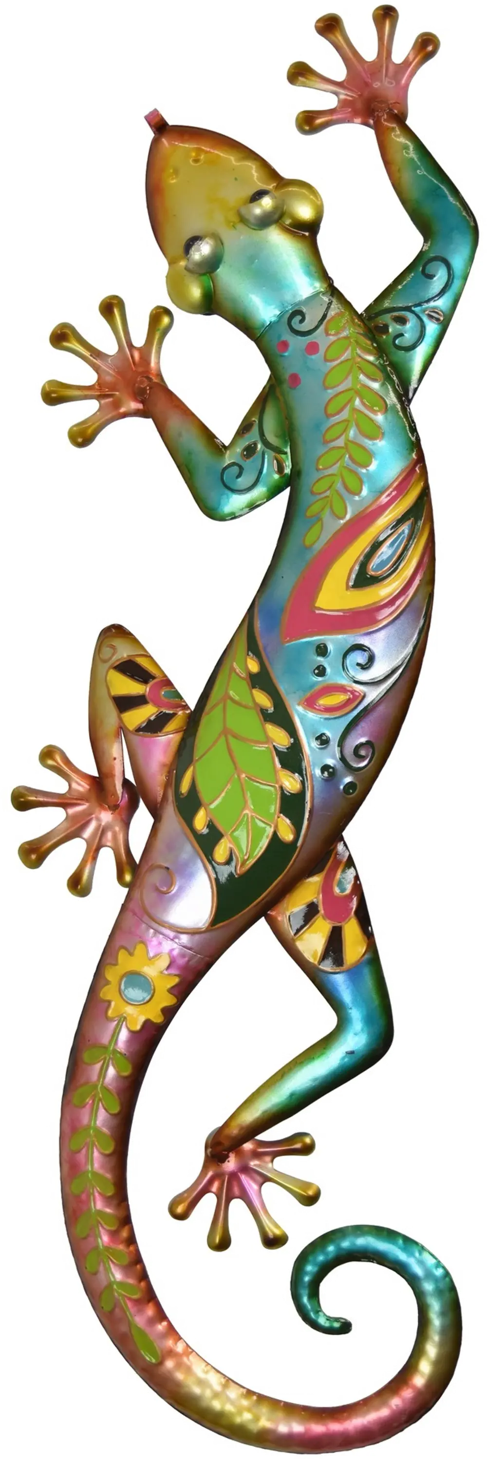 Eclectic Gardens Multicolored Metal Gecko Wall Decor-1