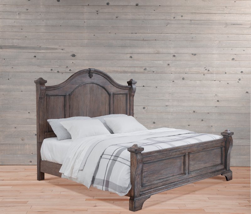 Heirloom Rustic Gray King Bed Rc Willey, Rustic King Bed
