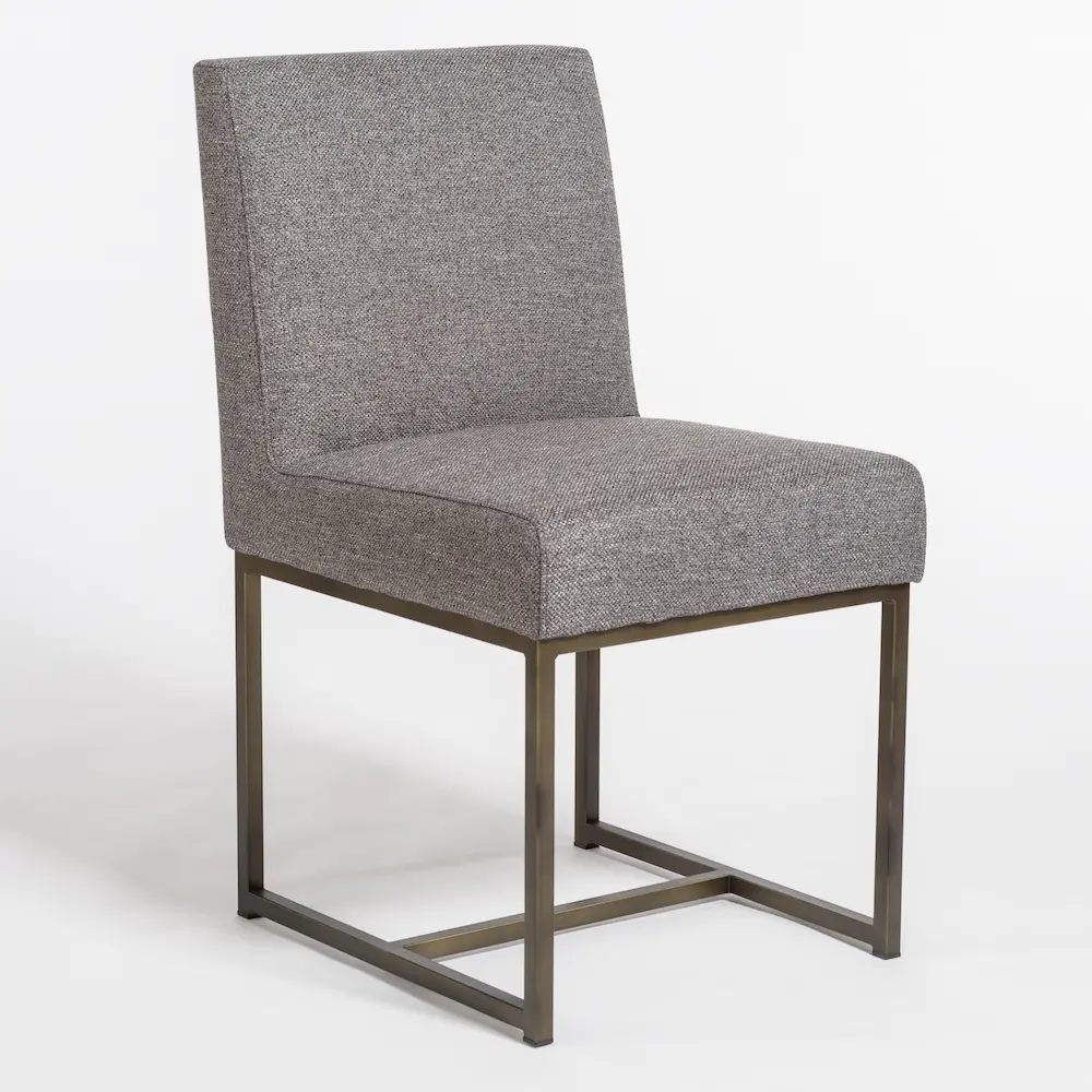 Modern Eclectic Bronze and Gray Dining Room Chair-1