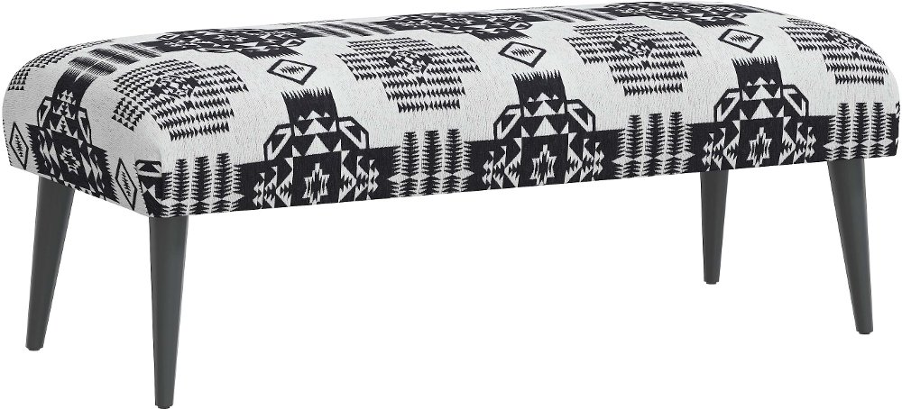 Bridget Black Geometric Bench - Skyline Furniture