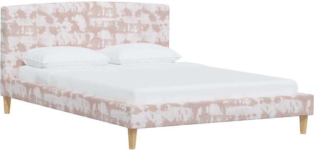 Paige Blush Reverse Tie-Dye California King Platform Bed - Skyline...