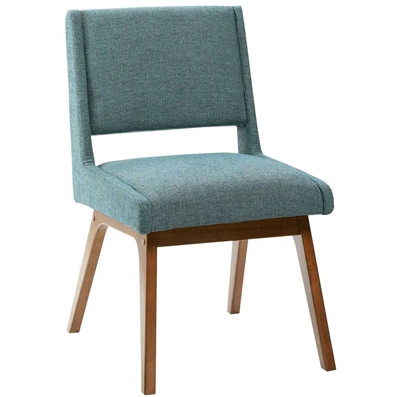 Modern Eclectic Blue Upholstered Dining Room Chair-1