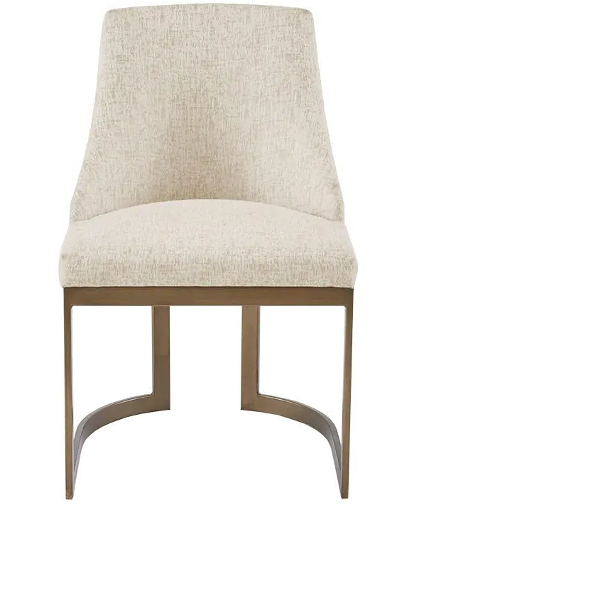 Modern Eclectic Cream and Antique Gold Dining Room Chair-1