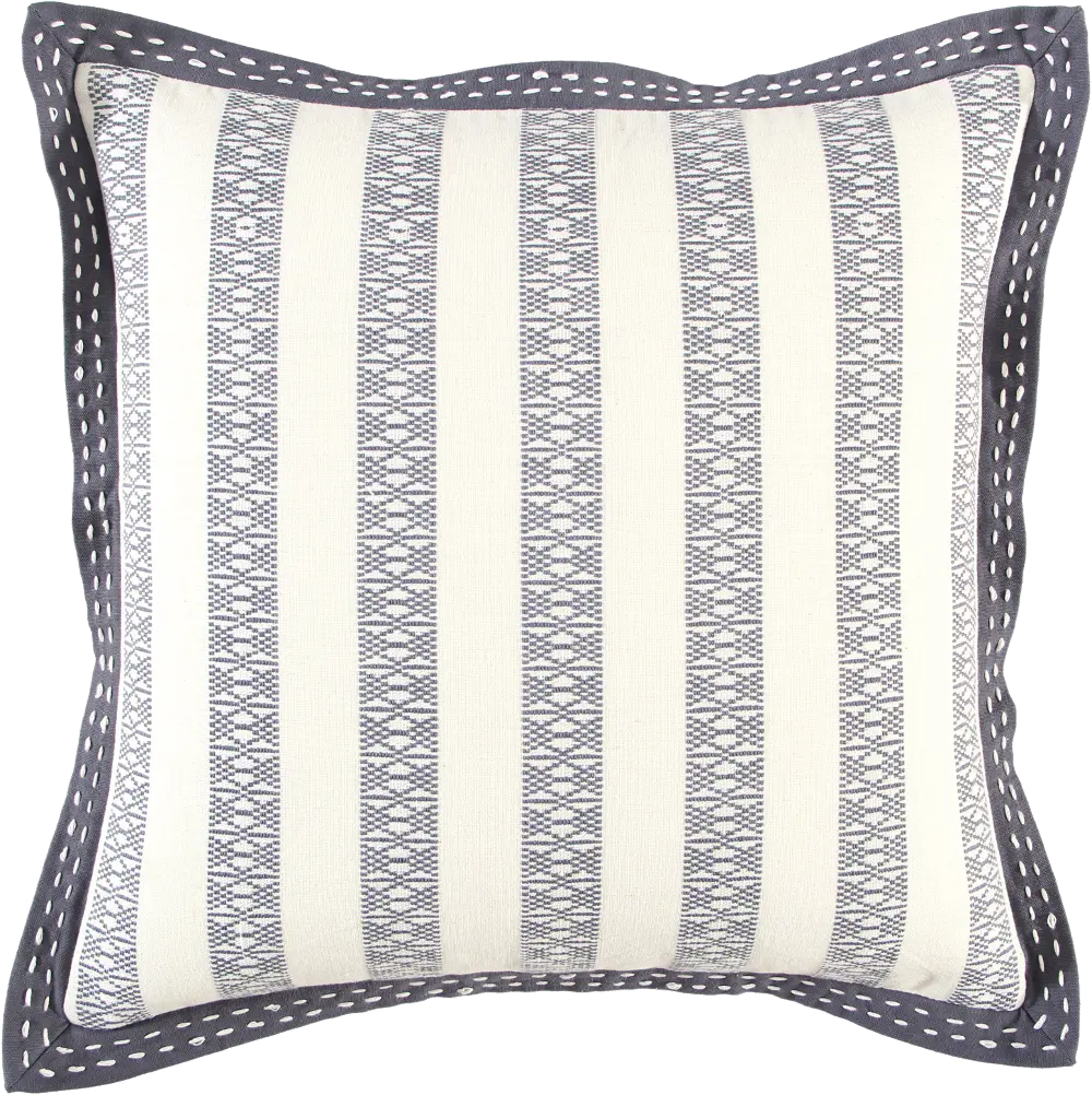 Edge Ivory And Gray Accent Pillow-1