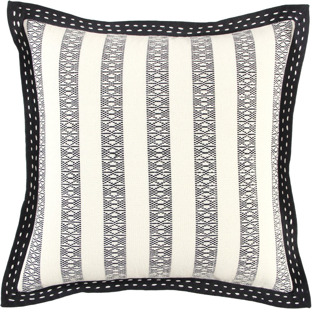 112527078 Edge Ivory And Black Accent Pillow sku 112527078