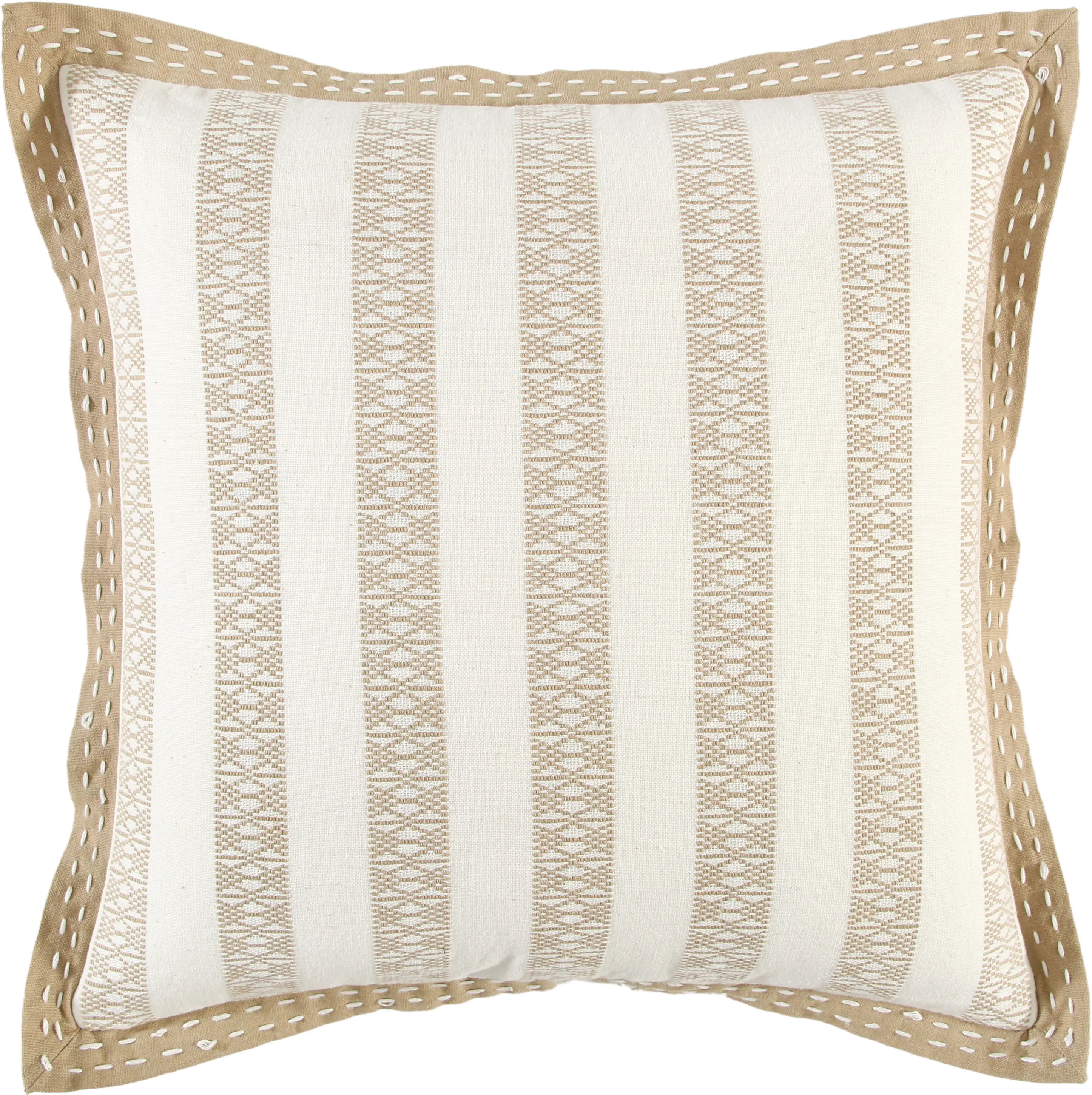 Edge Ivory And Khaki Accent Pillow