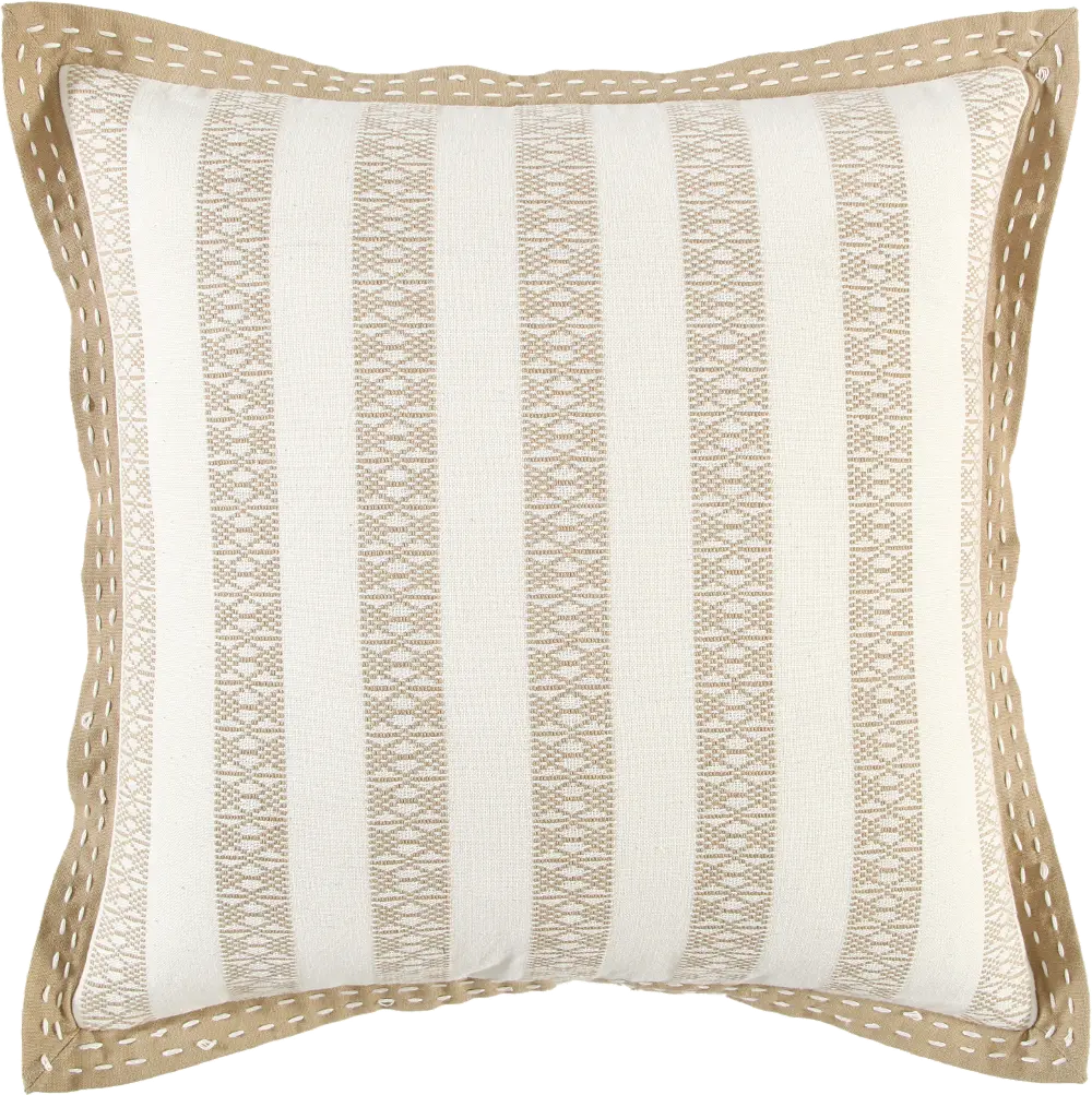 Edge Ivory And Khaki Accent Pillow-1