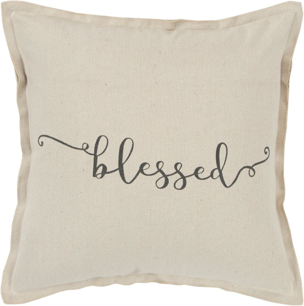 112527779 Script Neutral Accent Blessed Pillow sku 112527779