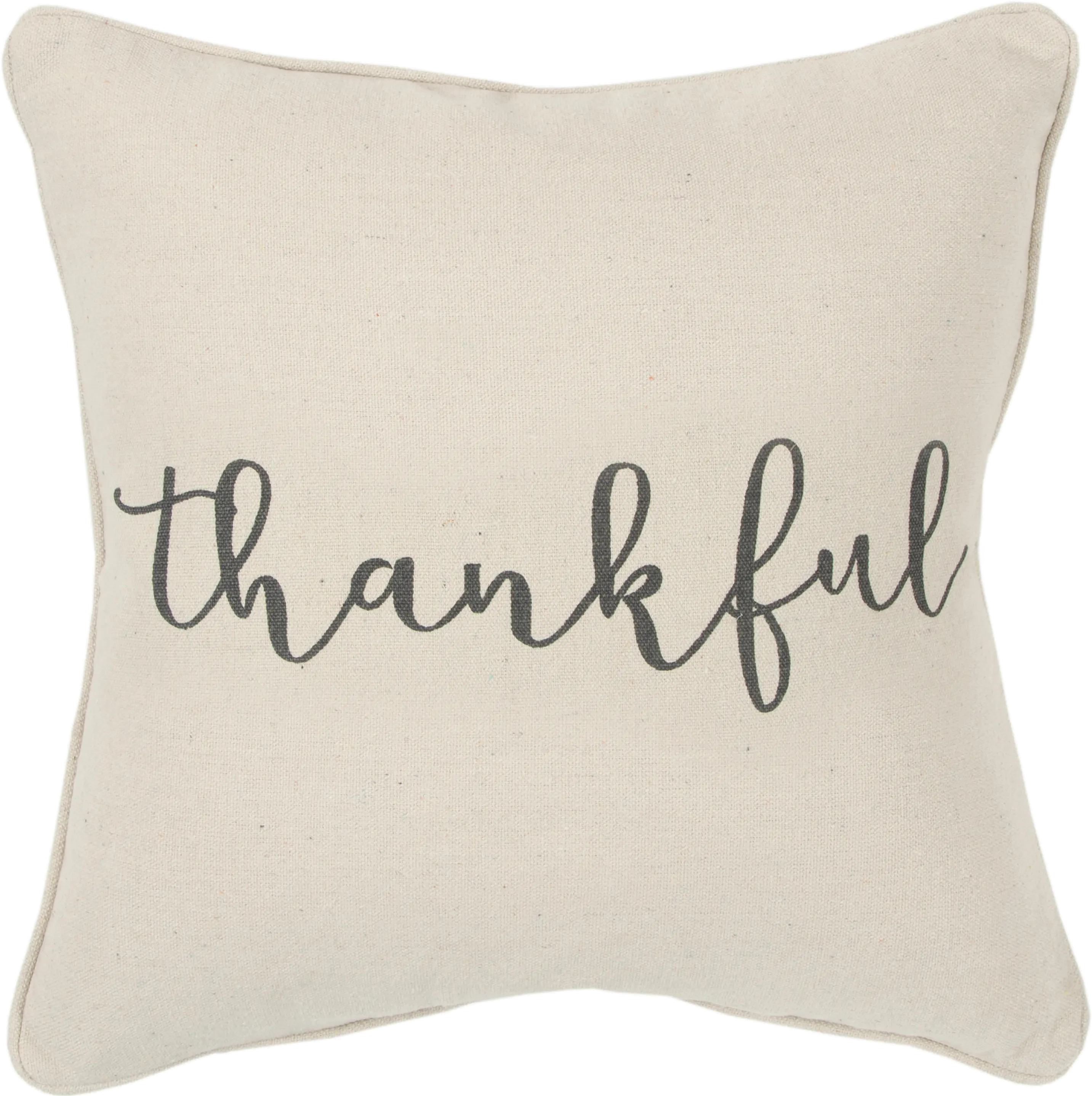 Script Neutral Accent Thankful Pillow