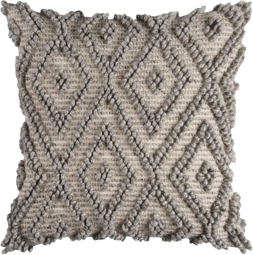 Diamond Geometric Gray Accent Pillow-1