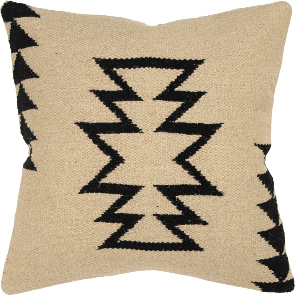 Geo Ivory and Black Accent Pillow