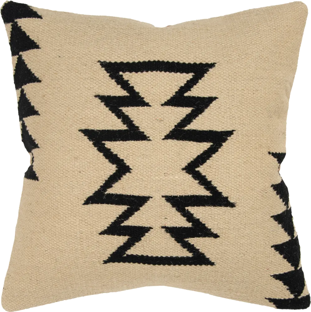 Geo Ivory and Black Accent Pillow-1