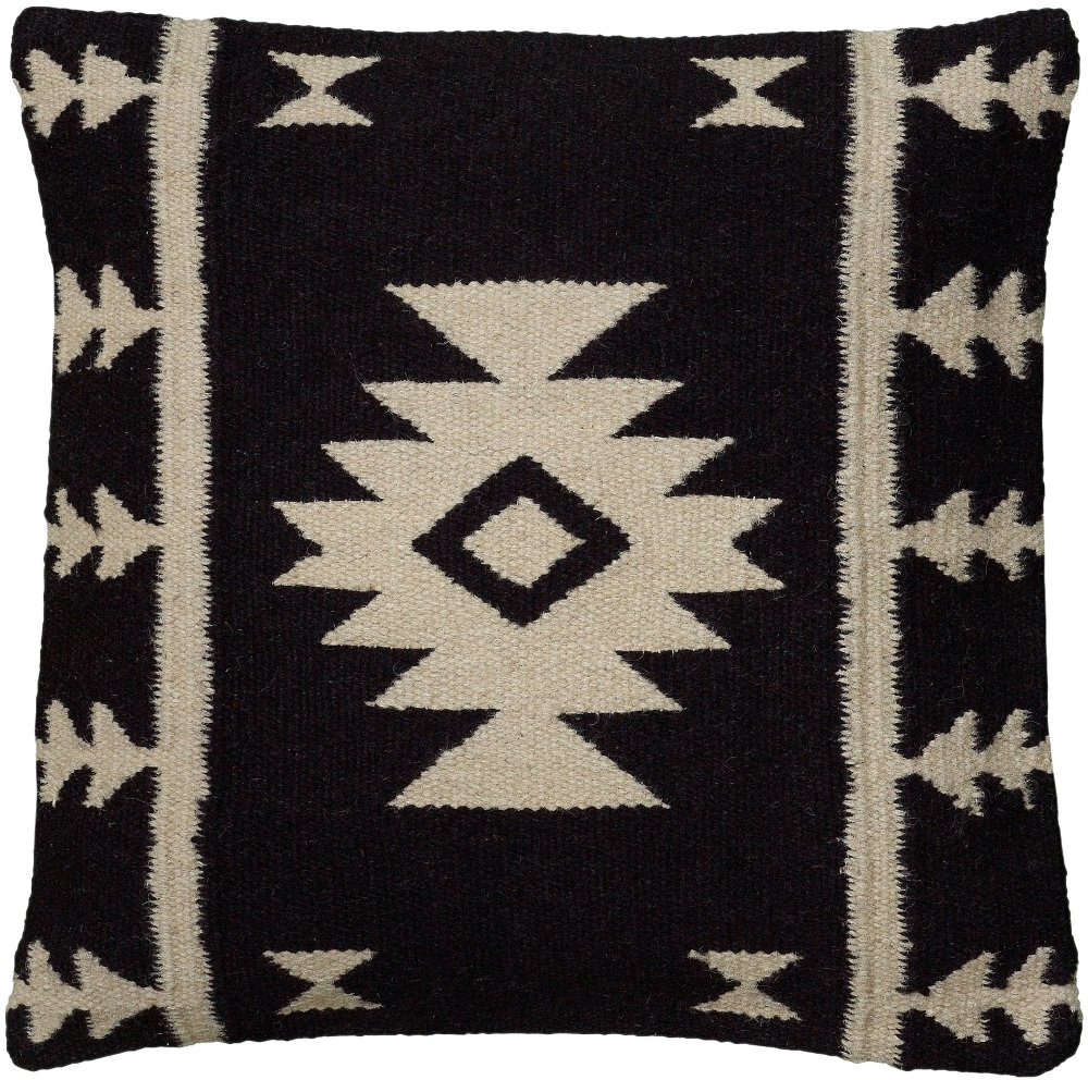 Geo Black and Ivory Accent Pillow