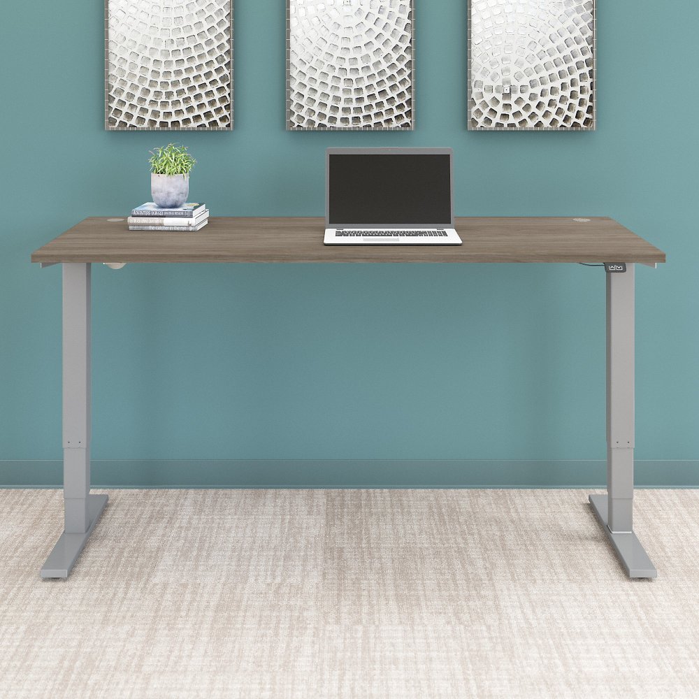 Modern Hickory 72 Inch Adjustable Stand Desk - Bush Furniture