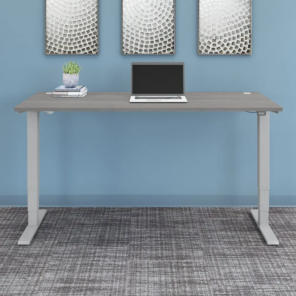 M4S7230PGSK Platinum Gray 72 Inch Adjustable Stand Desk - Bush Furniture-1